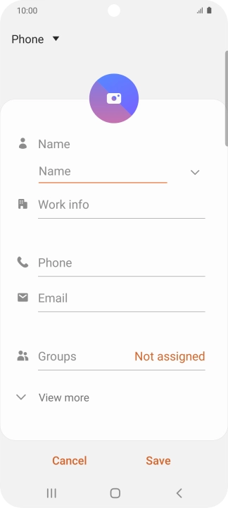 Press Name and key in the required name.