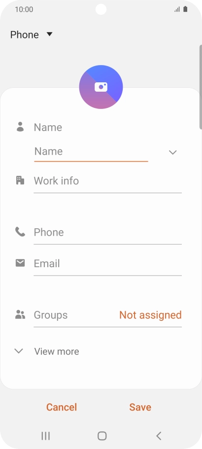 Press Name and key in the required name.