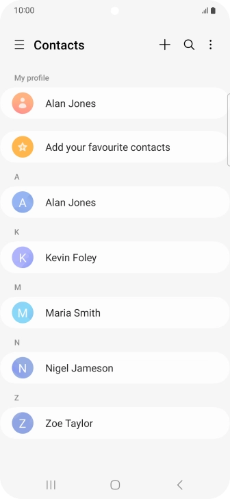 Press the new contact icon.