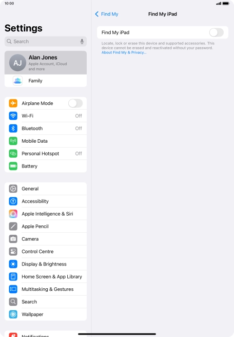 Press the indicator next to 