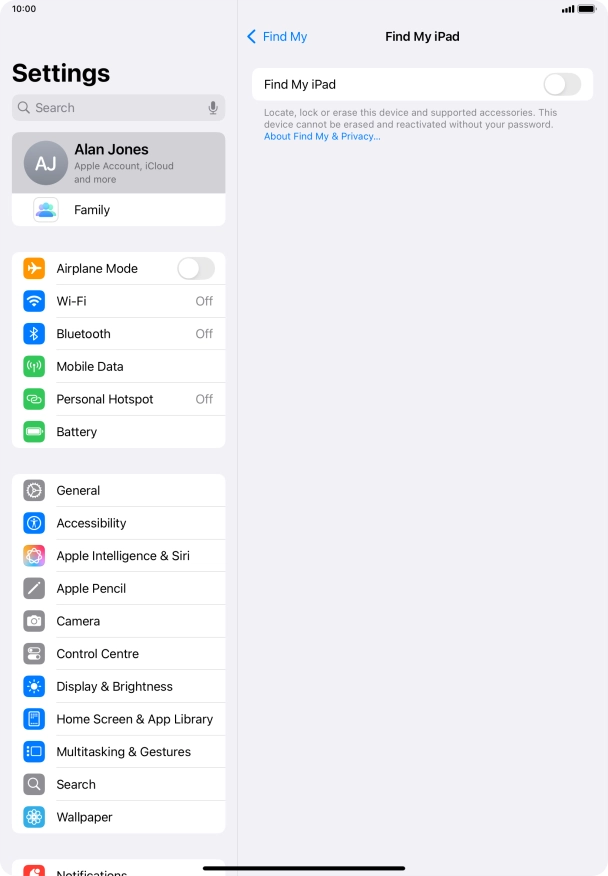 Press the indicator next to 