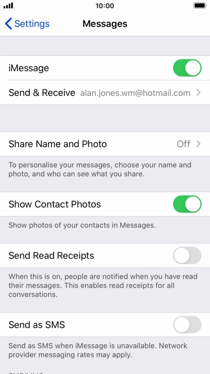 Press the indicator next to 