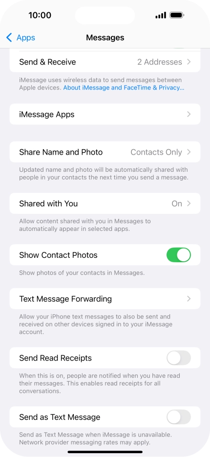 Press the indicator next to 