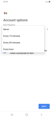 Press the required setting.