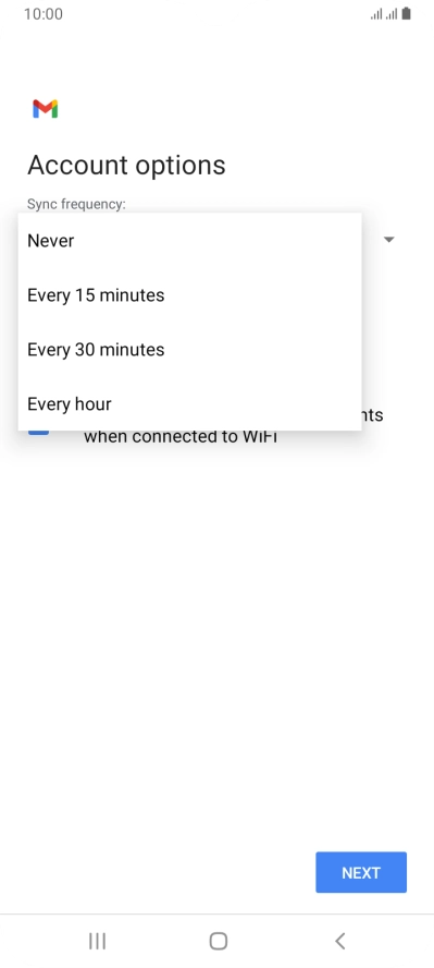 Press the required setting.