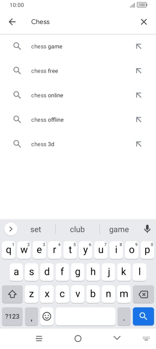 Key in the name or subject of the required app and press the search icon.