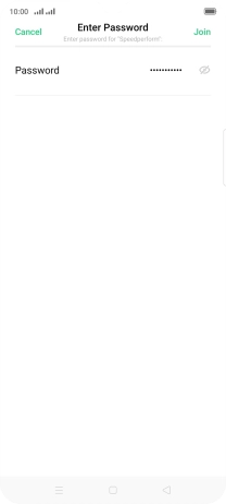 Key in the password for the Wi-Fi network and press Join.