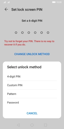 Press the required phone lock code and follow the instructions on the screen to create an additional phone lock code.
