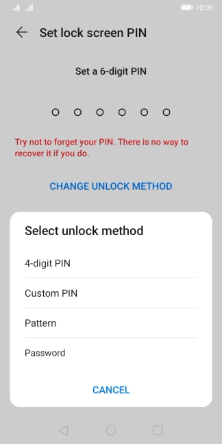 Press the required phone lock code and follow the instructions on the screen to create an additional phone lock code.
