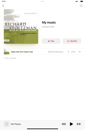 Go to the required category or playlist and press the required audio file.