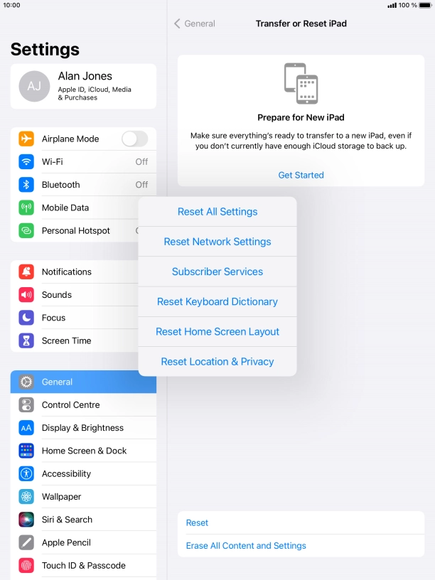Press Reset All Settings.