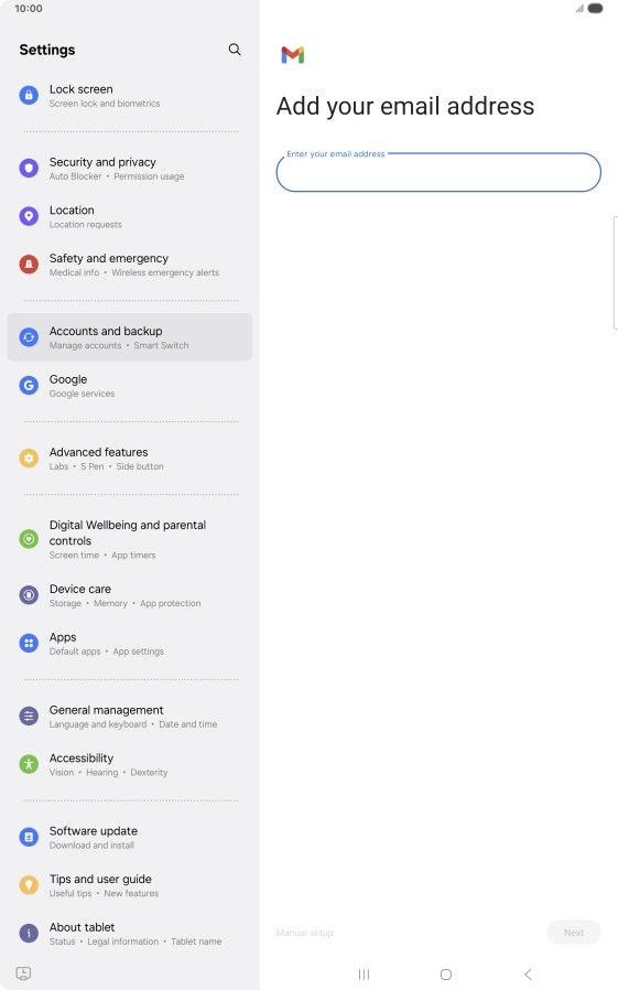 Press the field below 