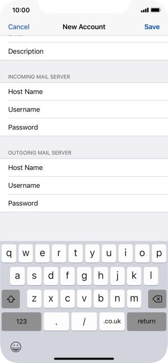 Press Save. Your email account has now been set up. To select more settings for incoming and outgoing server, proceed with the following steps.