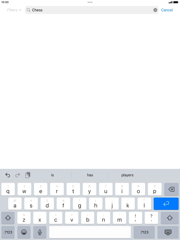 Key in the name or subject of the required app and press enter.