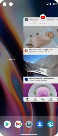 To end one running application, slide your finger upwards on the required application.