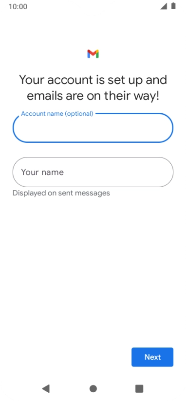 Press Your name and key in the required sender name.