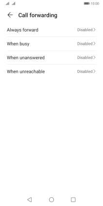 Press the required divert type.