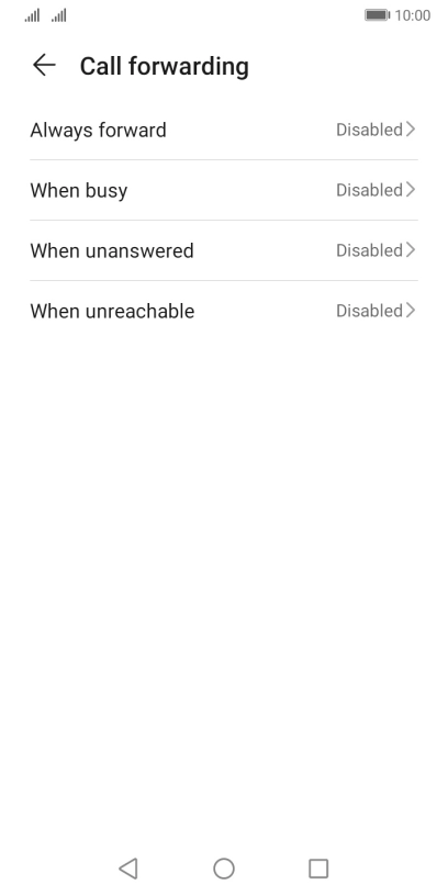Press the required divert type.