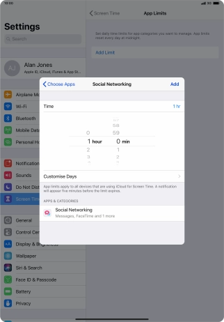 Press Customise Days.