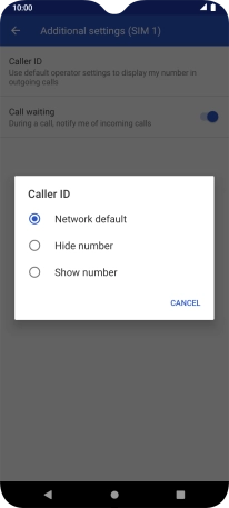 Press Show number to turn on caller identification.