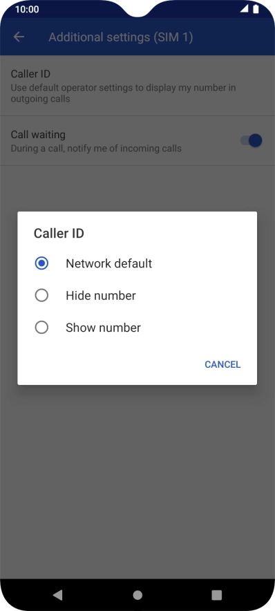 Press Show number to turn on caller identification.