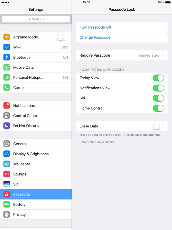Press the indicator next to 