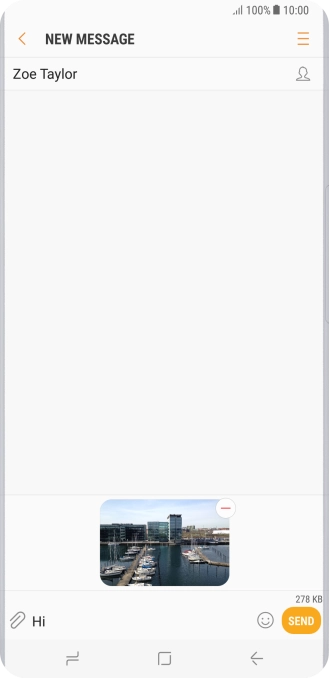 Press SEND when you've written your picture message.