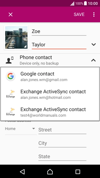 Press Phone contact.
