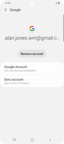 Press Sync account.
