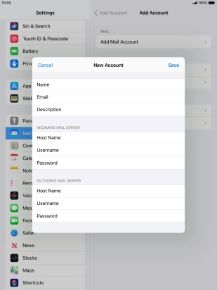 Press Save. Your email account has now been set up. To select more settings for incoming and outgoing server, proceed with the following steps.
