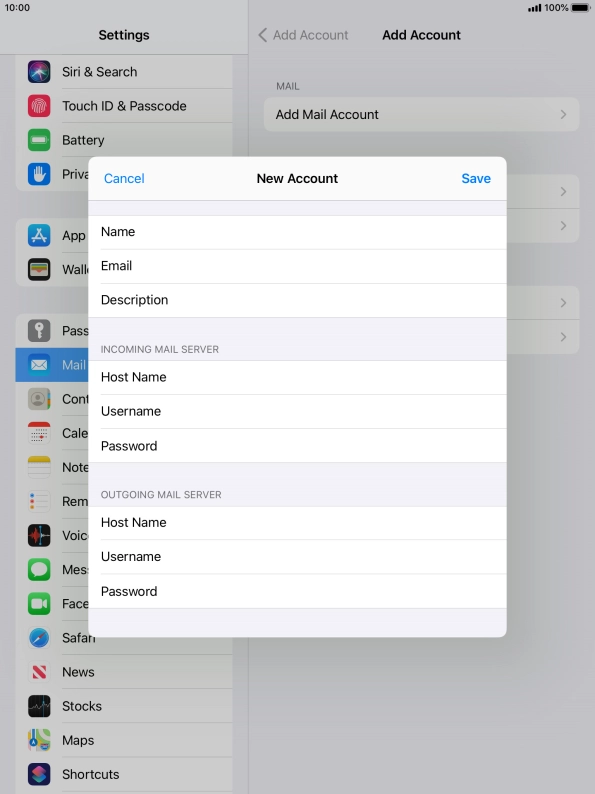Press Save. Your email account has now been set up. To select more settings for incoming and outgoing server, proceed with the following steps.