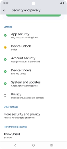 Press More security and privacy.