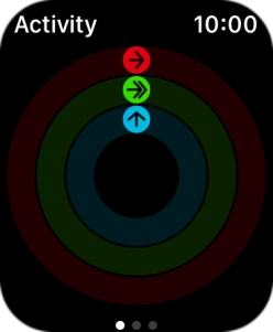 The screen will tell you how far you are from completing your daily activity goals. When the coloured rings are closed, you've reached the goals of your daily activity.