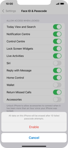 If you turn on the function, press Enable.