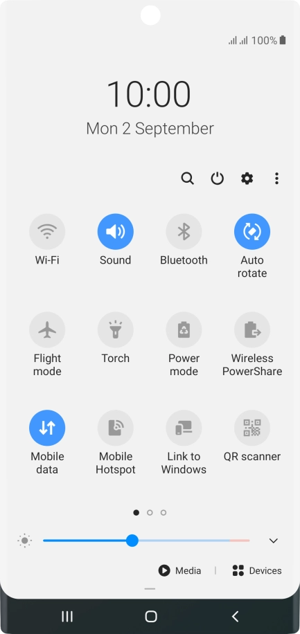 Press the settings icon.