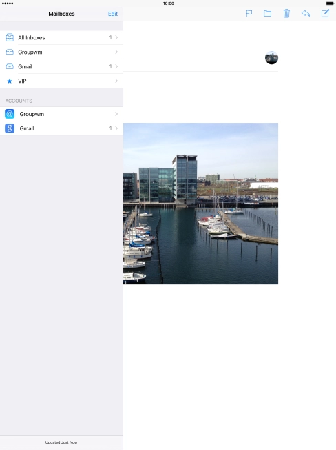 Press the required email account.