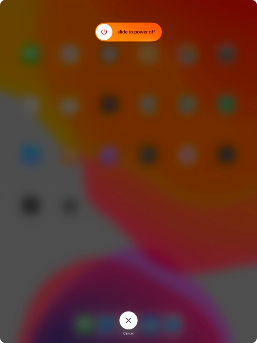 Press and drag the power off icon right.