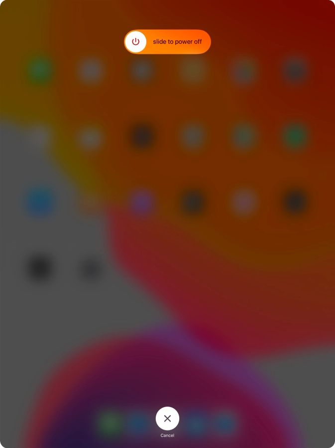 Press and drag the power off icon right.