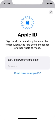 Press Password and key in the password for your Apple ID.