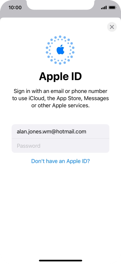 Press Password and key in the password for your Apple ID.