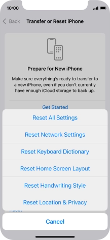 Press Reset All Settings.