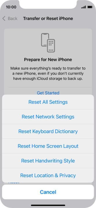 Press Reset All Settings.