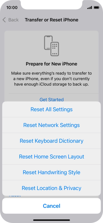 Press Reset All Settings.