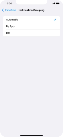 Press the required setting.