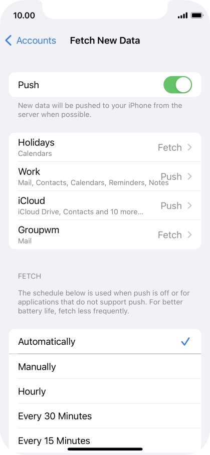 Press the indicator next to 