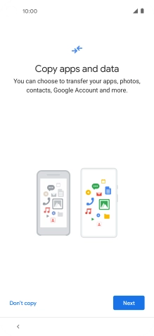 You can transfer the contents of another phone to your phone when it's activated for the first time and after a factory reset. When this screen is displayed, your phone is ready to transfer contents from another phone.