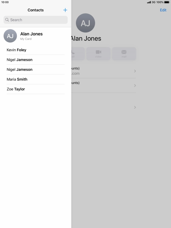 Press the new contact icon.