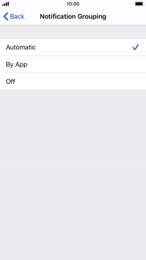Press the required setting.