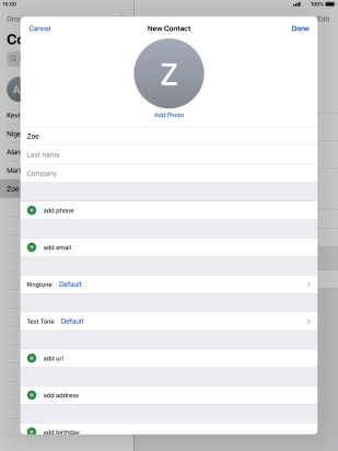 Press Last name and key in the last name.