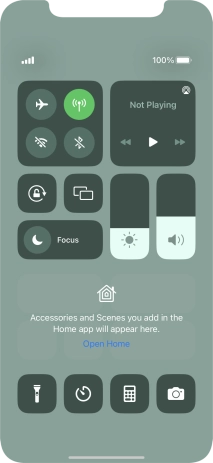 Press the flight mode icon to turn the function on or off.